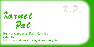 kornel pal business card